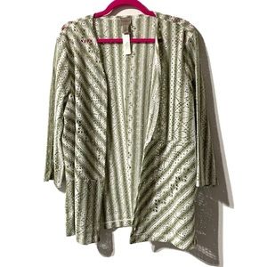 Chico's Easywear Size 3 Women’s XL Open Front Open Knit Cardigan